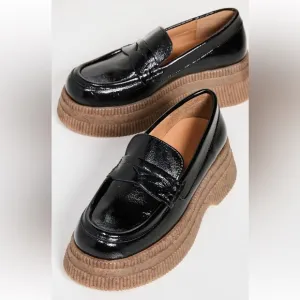 GANNI Creepers Wallaby Loafers NEW in Box sz 40 patent leather platform loafers