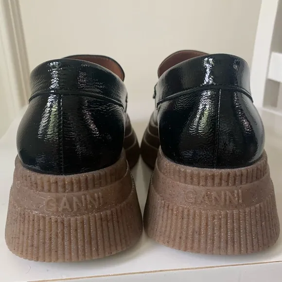 GANNI Creepers Wallaby Loafers NEW in Box sz 40 patent leather platform loafers