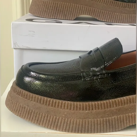 GANNI Creepers Wallaby Loafers NEW in Box sz 40 patent leather platform loafers
