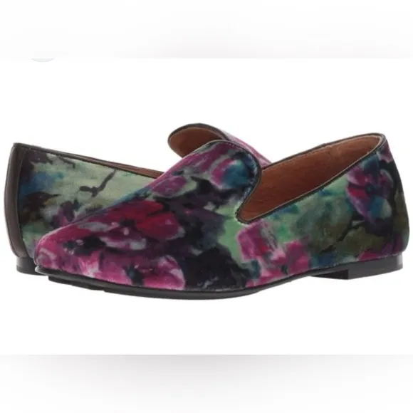 Gentle Souls Kenneth Cole Womens Eugene Loafer Pink Green Floral Velvet Size 8