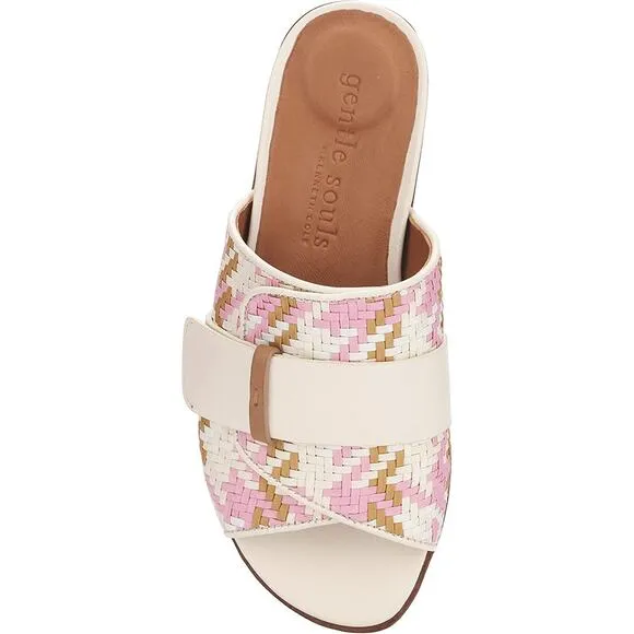 Gentle Souls Women Lavern Strap Slide Sandals Size US 5M Rose Multi Leather