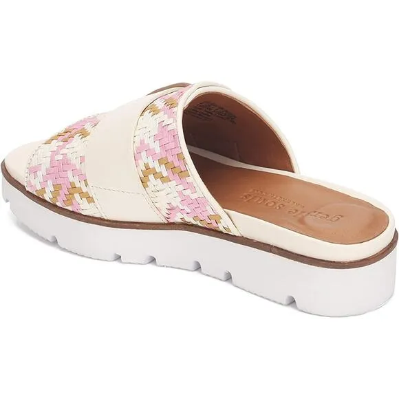 Gentle Souls Women Lavern Strap Slide Sandals Size US 5M Rose Multi Leather