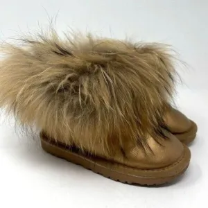Genuine Sherpa leather boots genuine fur line cuffs girls EU31 US1.5 BoxAE