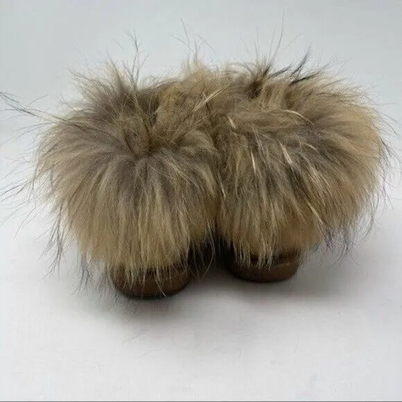 Genuine Sherpa leather boots genuine fur line cuffs girls EU31 US1.5 BoxAE