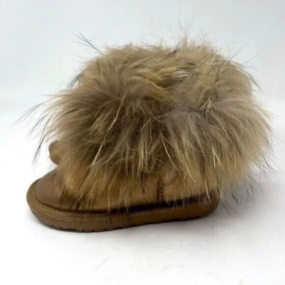 Genuine Sherpa leather boots genuine fur line cuffs girls EU31 US1.5 BoxAE