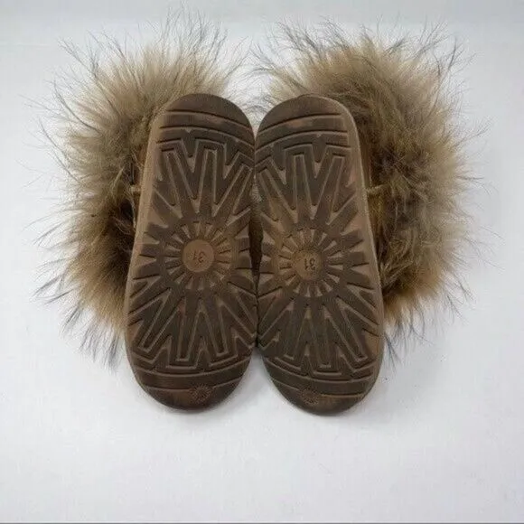 Genuine Sherpa leather boots genuine fur line cuffs girls EU31 US1.5 BoxAE