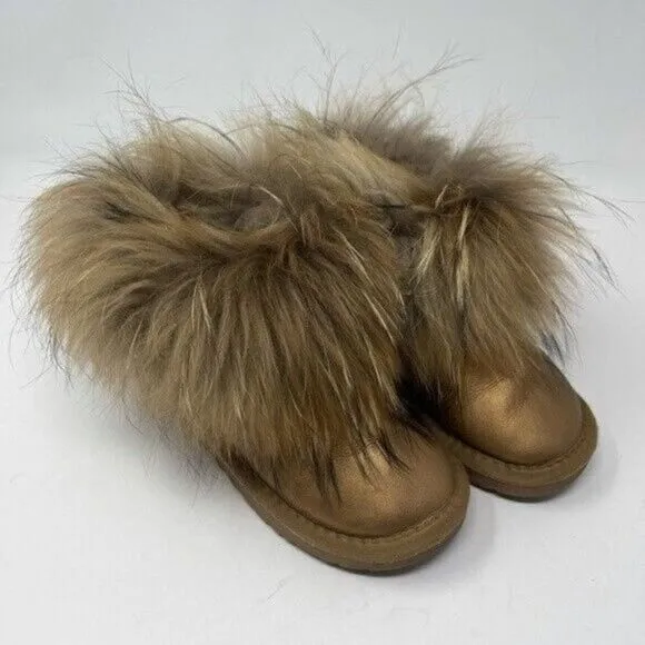 Genuine Sherpa leather boots genuine fur line cuffs girls EU31 US1.5 BoxAE