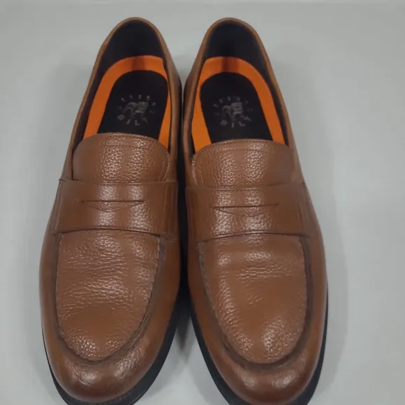 George Brown Bilt Men's Brown Leather‎ Penny Loafers Flight Form  Sz 10 M