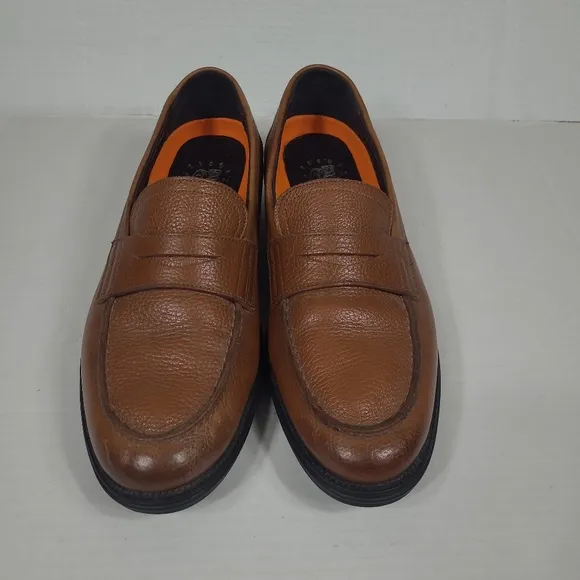 George Brown Bilt Men's Brown Leather‎ Penny Loafers Flight Form  Sz 10 M