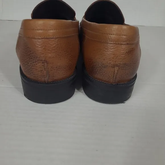 George Brown Bilt Men's Brown Leather‎ Penny Loafers Flight Form  Sz 10 M