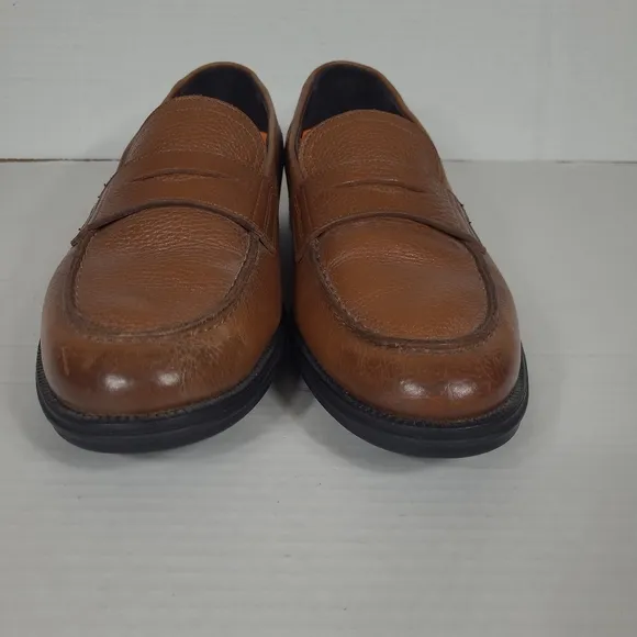 George Brown Bilt Men's Brown Leather‎ Penny Loafers Flight Form  Sz 10 M