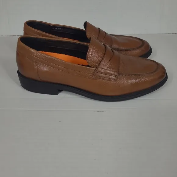 George Brown Bilt Men's Brown Leather‎ Penny Loafers Flight Form  Sz 10 M