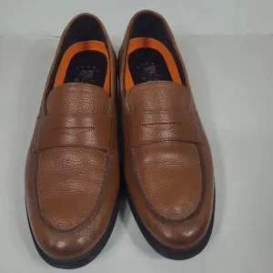 George Brown Bilt Men's Brown Leather‎ Penny Loafers Flight Form  Sz 10 M