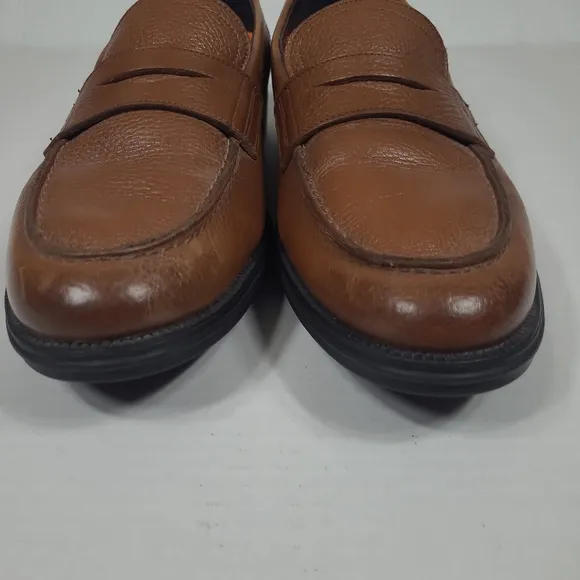 George Brown Bilt Men's Brown Leather‎ Penny Loafers Flight Form  Sz 10 M