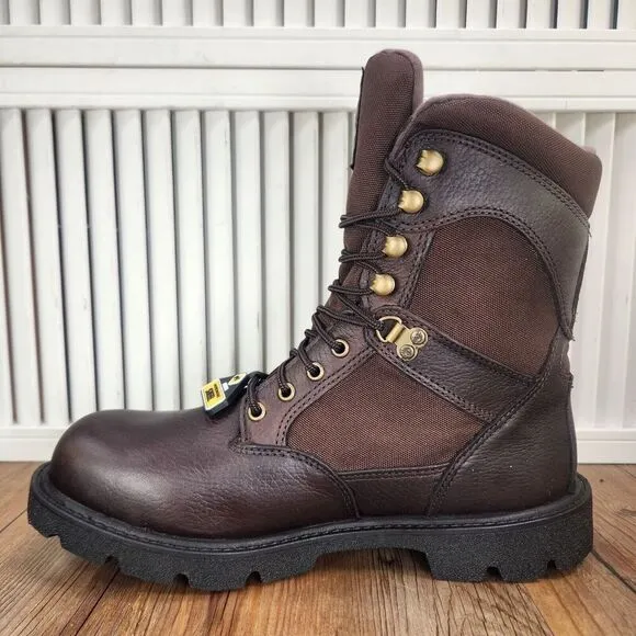 Georgia Boot G107 8&quot; Homeland Mens Sz 8 M Brown Waterproof Steel Toe Work Boots