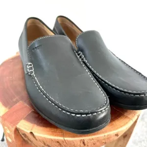 Geox Men’s Leather Loafers Slip-On, Italian Patent, Size 44, Excellent Condition