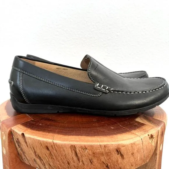 Geox Men’s Leather Loafers Slip-On, Italian Patent, Size 44, Excellent Condition