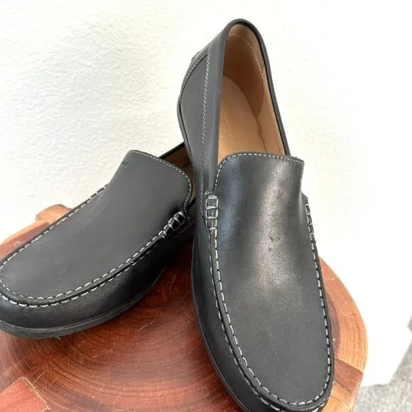 Geox Men’s Leather Loafers Slip-On, Italian Patent, Size 44, Excellent Condition