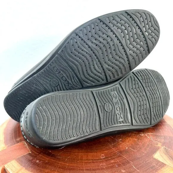 Geox Men’s Leather Loafers Slip-On, Italian Patent, Size 44, Excellent Condition