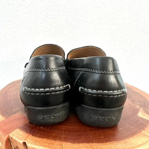 Geox Men’s Leather Loafers Slip-On, Italian Patent, Size 44, Excellent Condition