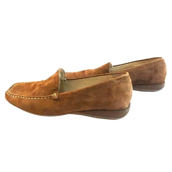 Geox Respira Shoes Loafers Brown Soft Suede Driving Shoes Women's Size 39.5 US 9