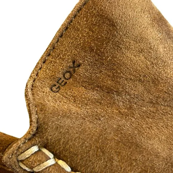 Geox Respira Shoes Loafers Brown Soft Suede Driving Shoes Women's Size 39.5 US 9