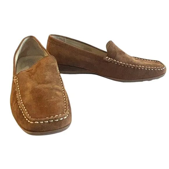 Geox Respira Shoes Loafers Brown Soft Suede Driving Shoes Women's Size 39.5 US 9