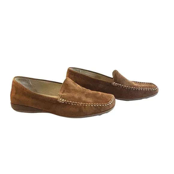 Geox Respira Shoes Loafers Brown Soft Suede Driving Shoes Women's Size 39.5 US 9