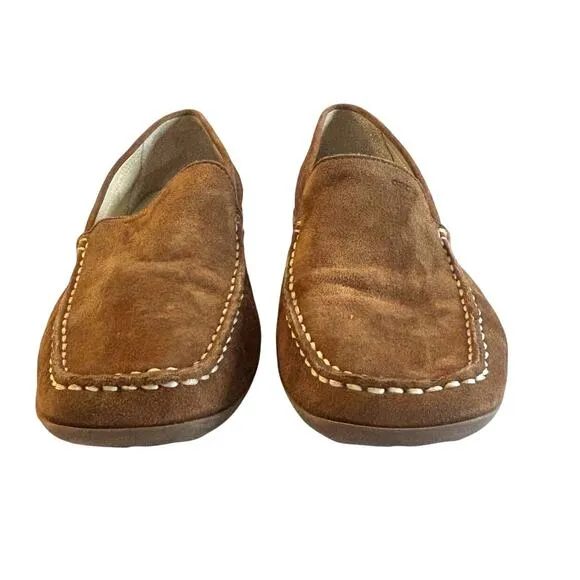 Geox Respira Shoes Loafers Brown Soft Suede Driving Shoes Women's Size 39.5 US 9
