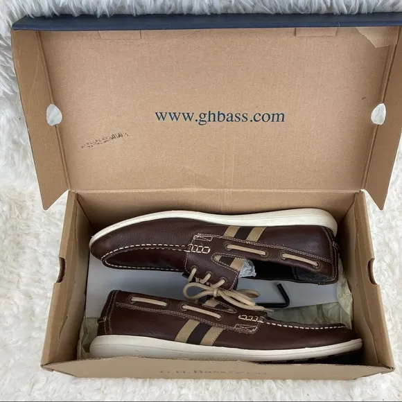 G.H. Bass &amp; Co. Men’s Greenporte Brown Leather Loafers 11