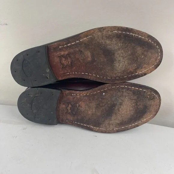 G.H. Bass Larson Penny Loafers Men 10.5 EE Wide Burgundy Preppy Minimalist