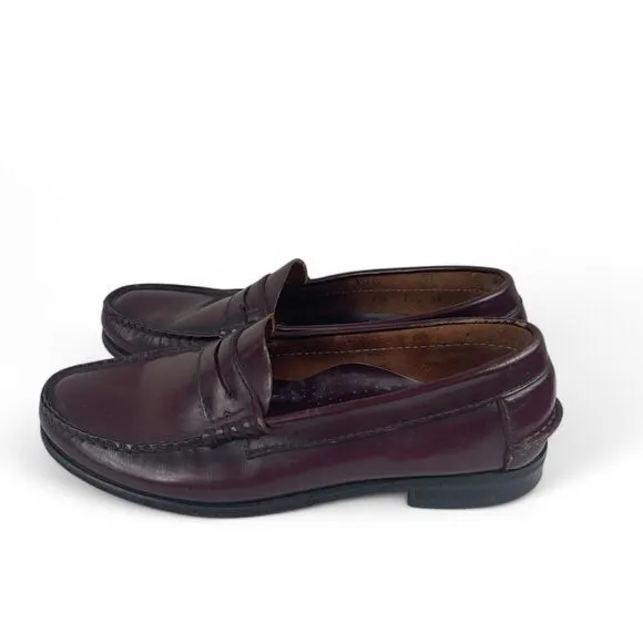 G.H. Bass Larson Penny Loafers Men 10.5 EE Wide Burgundy Preppy Minimalist