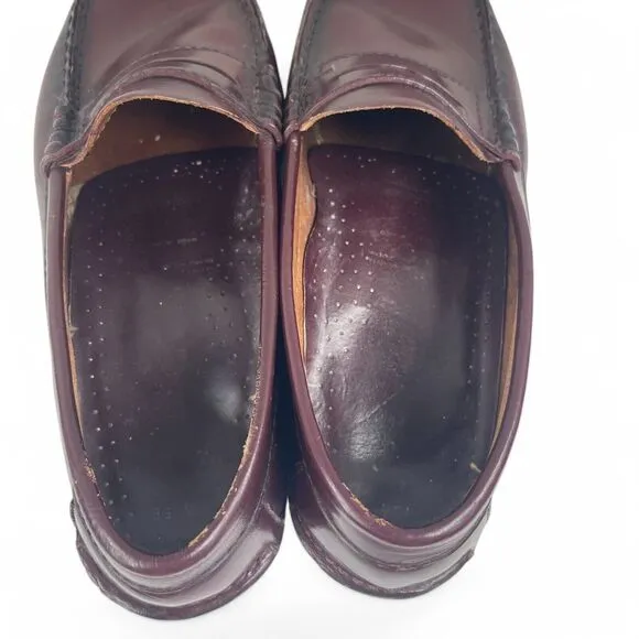 G.H. Bass Larson Penny Loafers Men 10.5 EE Wide Burgundy Preppy Minimalist