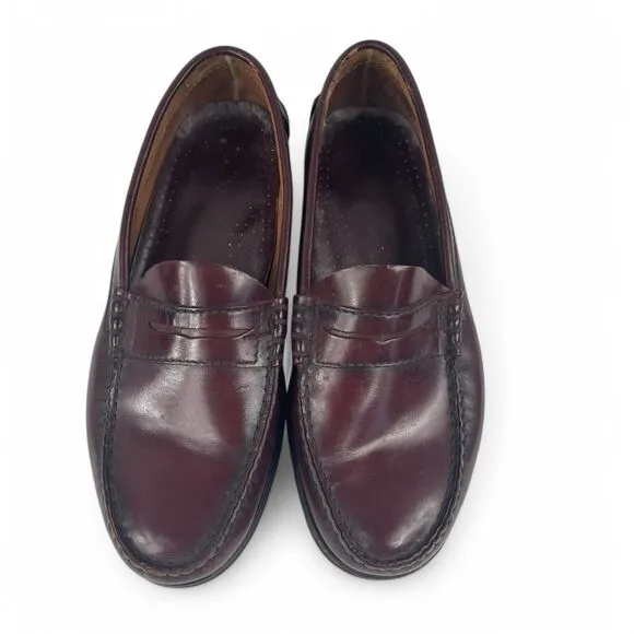 G.H. Bass Larson Penny Loafers Men 10.5 EE Wide Burgundy Preppy Minimalist