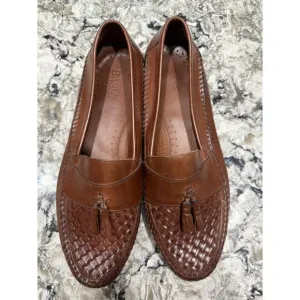 G.H. BASS Sherman Tassel Woven Loafer Brown Leather Mens Sz 11 Made In Brazil