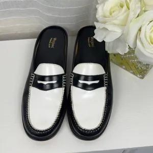🌟GH Bass 🌟Weejuns, 🌟Black and White Leather Loafers, Women 9.5