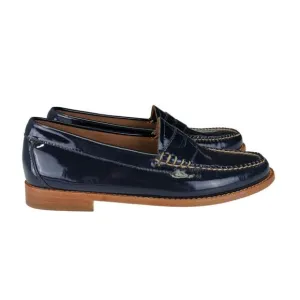 GH Bass Weejuns Whitney Penny Loafers Navy Blue Leather Women's Size 8 300317