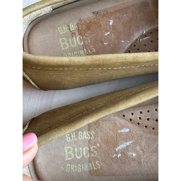 G.H.BASS tan Women's Dylan Driver Moc Loafers size 6