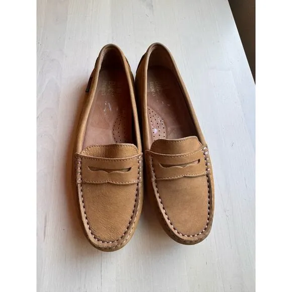 G.H.BASS tan Women's Dylan Driver Moc Loafers size 6