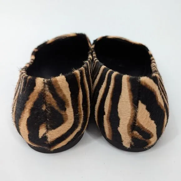Gibson Latimer Tiger Print Stripes Calf Hair Pointed Toe Flats Loafers Size 7