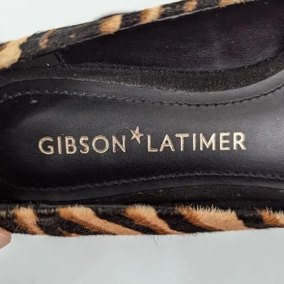 Gibson Latimer Tiger Print Stripes Calf Hair Pointed Toe Flats Loafers Size 7