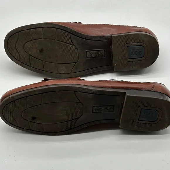 Giorgio Brutini Le Glove Brown Woven Leather Loafer Shoes Tassels Mens 10.5 M