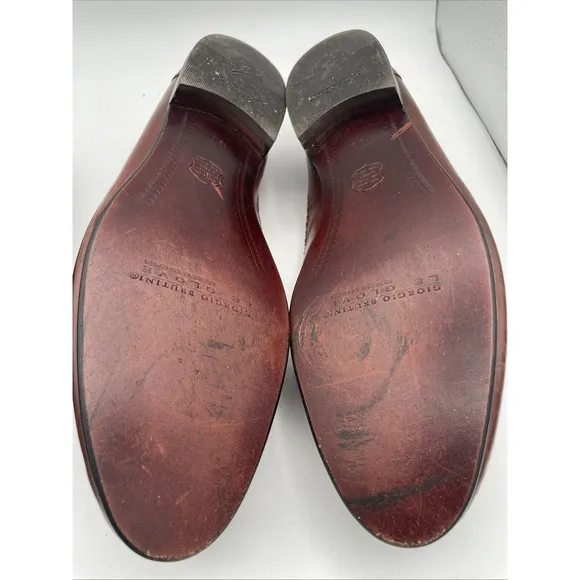 Giorgio Brutini Mens Shoes 13 D Le Glove‎ Loafers Brown Leather Woven Loafers