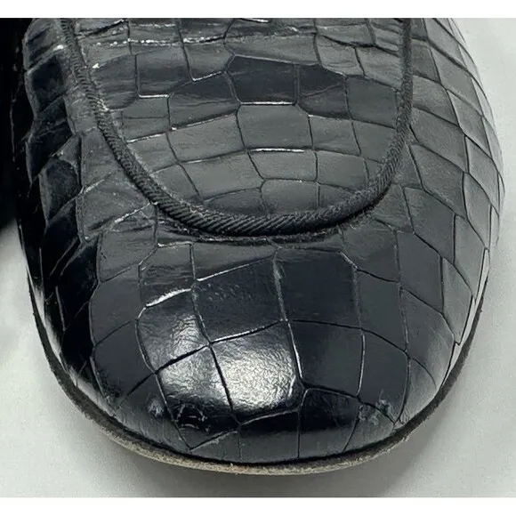 Giuseppe Zannotti Nickolson Nero Loafers Men’s EU 43 US 10 Black Leather Croc