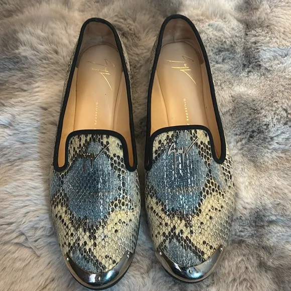 Giuseppe Zanotti snakeprint loafers size 7.5