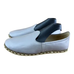 Gizze Women’s Handmade Gray Leather Loafer Espadrilles Size 10W