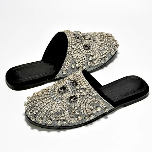 Glam girl rhinestone flats