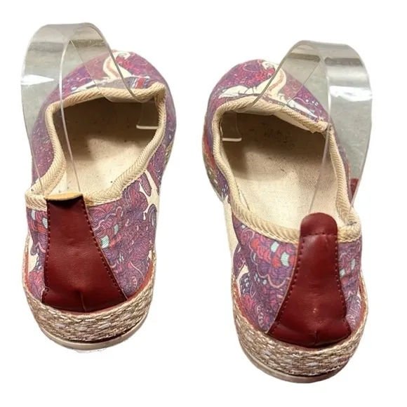 Goby Ganesha Elephant Canvas Slip on Espadrilles Size 40