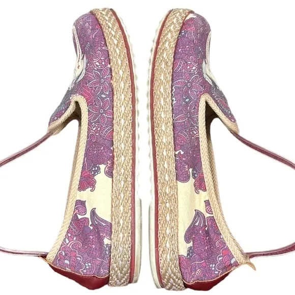 Goby Ganesha Elephant Canvas Slip on Espadrilles Size 40