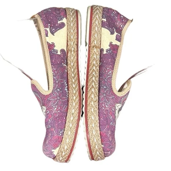 Goby Ganesha Elephant Canvas Slip on Espadrilles Size 40